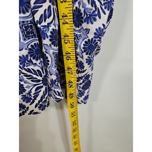 Patron's of Peace Blue & White Extra Small Women's Romper Jumpsuit Smocked NWOT - Picture 4 of 9